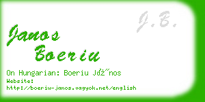 janos boeriu business card